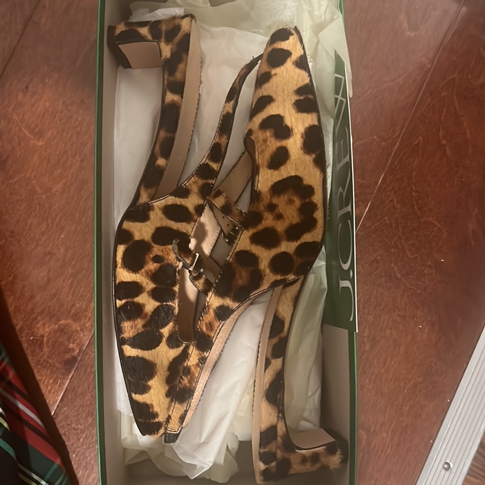 J. crew - Layla slingback Mary Jane heels in leopard calf hair -Sold Out online - Picture 8 of 9